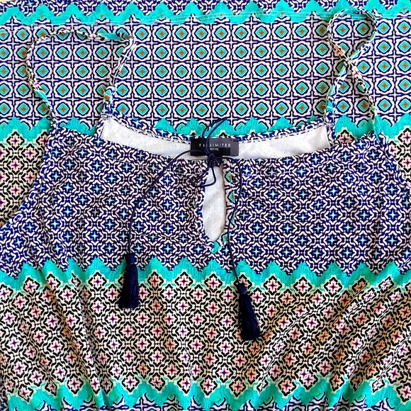 NWT. The Limited Multi Color and Patterns Maxi Sleeveless Dress with top lined. - Picture 2 of 5